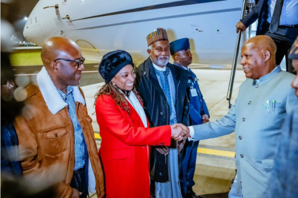 Vice President Kashim Shettima arrives Davos to head Nigeria’s delegation at the 56th Annual Meeting of the World Economic Forum (WEF), scheduled for January 19–23. He traveled directly from Conakry, Guinea, where he represented President Bola Ahmed Tinubu at the inauguration of Guinea’s President Mamadi Doumbouya. Shettima was received by Minister of Foreign Affairs Yusuf Tuggar, Minister of Industry, Trade and Investment Jumoke Oduwole, and officials from Nigeria’s mission in Switzerland. His visit marks a milestone in Nigeria’s global economic engagement, highlighted by the official launch of Nigeria House Davos—the country’s first sovereign pavilion on the Davos Promenade.