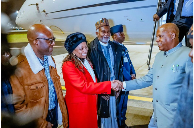 Vice President Kashim Shettima arrives Davos to head Nigeria’s delegation at the 56th Annual Meeting of the World Economic Forum (WEF), scheduled for January 19–23. He traveled directly from Conakry, Guinea, where he represented President Bola Ahmed Tinubu at the inauguration of Guinea’s President Mamadi Doumbouya. Shettima was received by Minister of Foreign Affairs Yusuf Tuggar, Minister of Industry, Trade and Investment Jumoke Oduwole, and officials from Nigeria’s mission in Switzerland. His visit marks a milestone in Nigeria’s global economic engagement, highlighted by the official launch of Nigeria House Davos—the country’s first sovereign pavilion on the Davos Promenade.