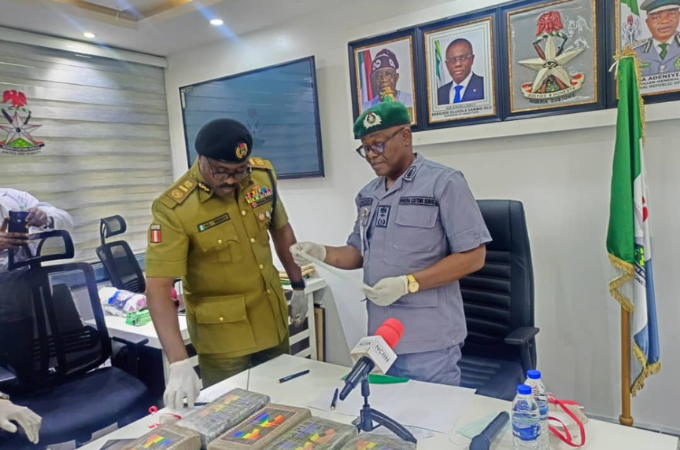 Operatives of the Nigeria Customs Service (NCS) Seme Area Command have foiled an attempt to smuggle 22 packages of suspected cocaine valued at approximately N1 billion into the country, hidden in a specially constructed compartment beneath the axle of a Toyota Highlander vehicle along the Badagry - Seme border corridor.The interception took place in the early hours of Tuesday, February 10, 2026, around 3:00 a.m. The discovery was described as highly sophisticated concealment that would have likely gone undetected without the sharp vigilance of the officers involved. The operation was led by the Seme Area Command under Comptroller Wale Adenuga. One suspect was arrested in connection with the consignment. In line with established inter-agency protocols, the seized drugs and the suspect were formally handed over to the National Drug Law Enforcement Agency (NDLEA).