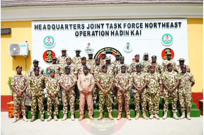 Air Vice Marshal Michael Ekwueme, the Air Officer Commanding Tactical Air Command (AOC TAC), conducted a high-level operational visit to the Theatre Headquarters of Operation Hadin Kai on Friday, January 30, 2026. During the visit to Maimalari Military Cantonment, AVM Ekwueme assured the Theatre Commander, Major General Abdulsalam Abubakar, of a decisive surge in air support to bolster the ongoing counter-insurgency efforts in the North East.
